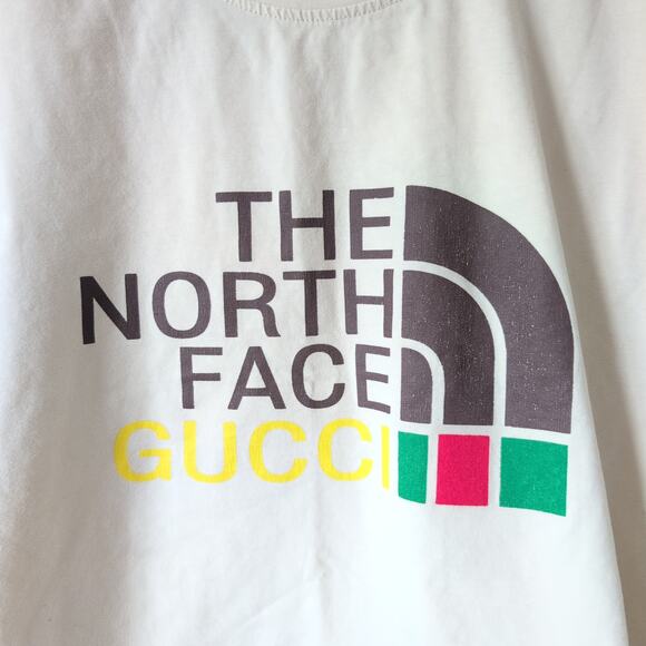 Gucci  North Face Cut Off Re-done Cropped Tee Designer Made in Italy Large - Picture 6 of 8
